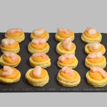 Mini polkas aux crevettes (à réchauffer)